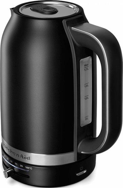 KITCHENAID Bollitore Elettrico con Temperature Regolabile Capacit 1,7 Litri Potenza 2400 Watt in Acciaio Inox Design Retro colore Nero Opaco - 5KE