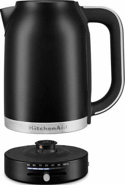 KITCHENAID Bollitore Elettrico con Temperature Regolabile Capacit 1,7 Litri Potenza 2400 Watt in Acciaio Inox Design Retro colore Nero Opaco - 5KE