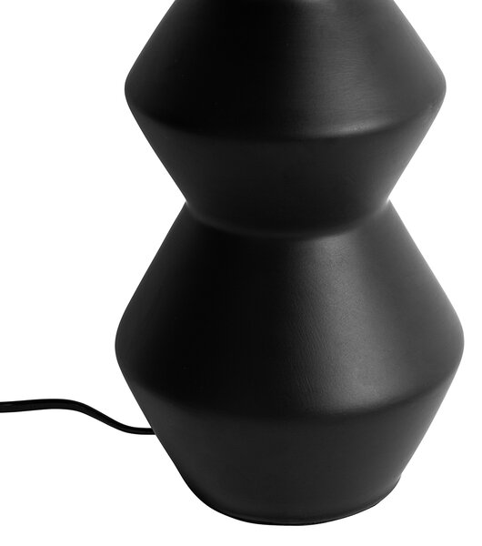 Lampada da tavolo di design con paralume in velluto nero color tortora con oro 35 cm - Alisia