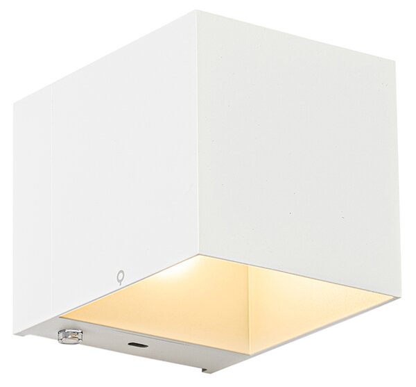 Set di 2 applique bianche con dimmer ricaricabile - Joris