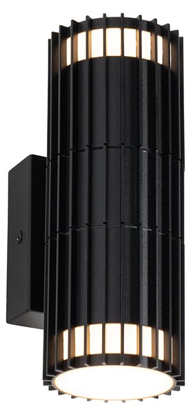 Applique da parete da esterno di design nera 2 luci IP44 - Boris