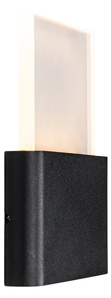 Lampada da parete per esterni nera con LED incl. numeri civici IP54 - Kandi