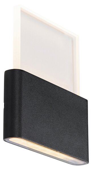 Lampada da parete per esterni nera con LED incl. numeri civici IP54 - Kandi