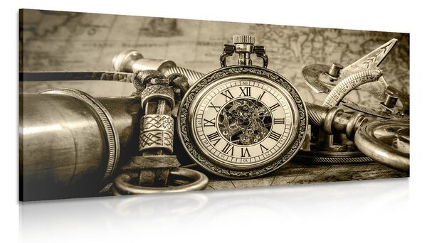 Quadro su tela – Orologi del passato in seppia
