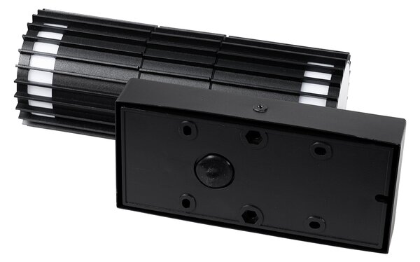 Lampada da parete per esterni nera con sensore di movimento 2 luci - Boris