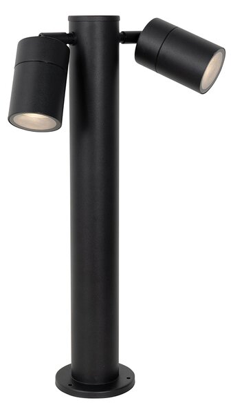 Lampada da esterno da terra nera 45 cm IP44 regolabile 2 luci - Duo
