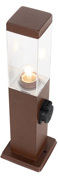 Lampada da esterno marrone ruggine 45 cm con presa IP44 - Malios