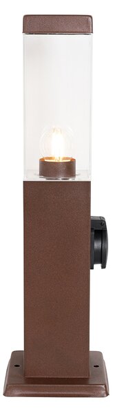 Lampada da esterno marrone ruggine 45 cm con presa IP44 - Malios