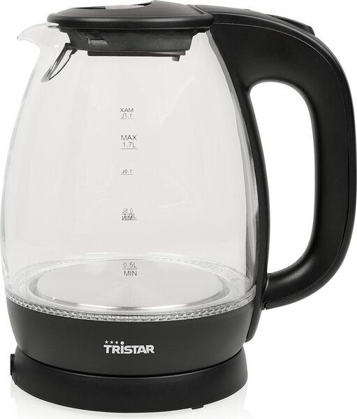 TRISTAR Bollitore Elettrico Potenza 2200 Watt Capacit 1.7 Litri colore Vetro Nero - WK3405
