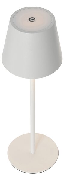 Lampada da tavolo bianca con LED dimmerabile e ricaricabile IP54 - Murdock