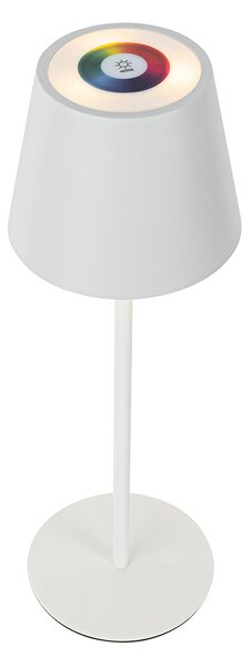 Set di 2 lampade da tavolo bianche con dimmer e RGBW ricaricabili - Murdock