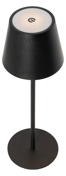 Lampada da tavolo nera con LED dimmerabile e ricaricabile IP54 - Murdock