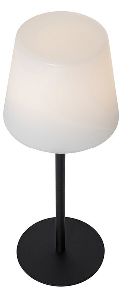 Lampada da tavolo ricaricabile nera con LED e dimmer IP54 - Jude