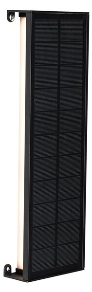 Lampada da parete per esterni nera 30 cm con LED a 4 livelli di dimmeraggio con solare - Serena