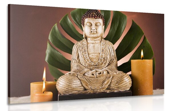 Quadro su tela – Buddha con natura morta rilassante