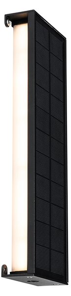Lampada da parete per esterni nera 30 cm con LED a 4 livelli di dimmeraggio con solare - Serena