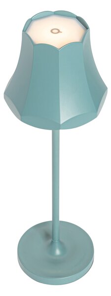 Lampada da tavolo retrò blu minerale ricaricabile IP44 - Granny