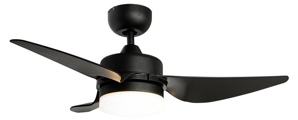 Ventilatore da soffitto nero 86,7 cm con LED dimmerabile con telecomando - Yuki