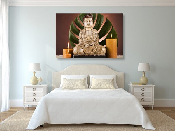 Quadro su tela – Buddha con natura morta rilassante