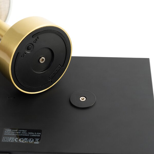 Set di 2 lampade da tavolo oro con beige RGBW ricaricabili - Elise