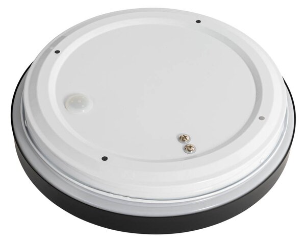 Plafoniera moderna nera con bianco 25 cm IP44 - Walden