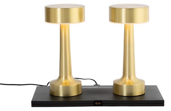 Set di 2 lampade da tavolo ricaricabili oro RGBW - Isobel