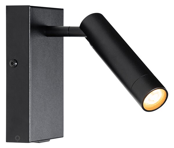 Applique da parete moderna nera con USB regolabile - Croft