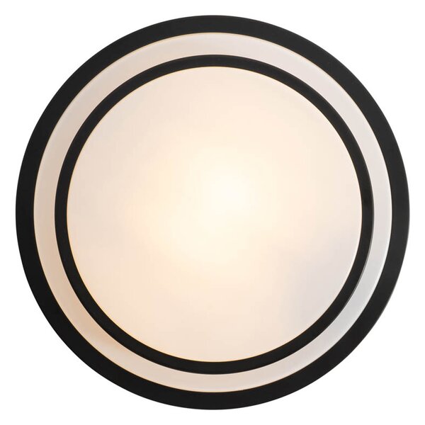 Plafoniera moderna nera con bianco 25 cm IP44 - Walden