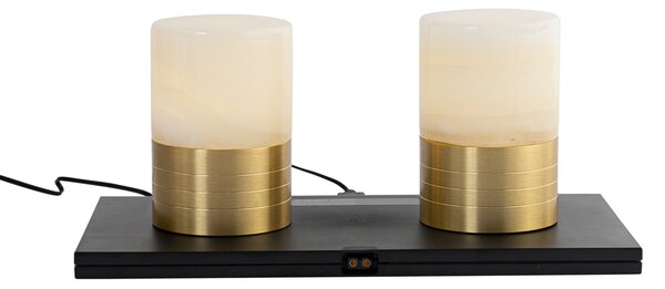 Set da 2 lampade da tavolo ricaricabili dorate RGBW - Alessia