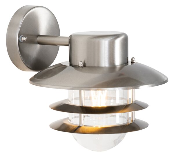 Lampada da parete industriale in acciaio IP44 - Shell