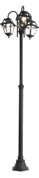 Lanterna da esterno classica nera 235 cm 3 luci IP44 - Berta