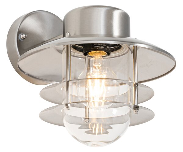 Lampada da parete industriale in acciaio IP44 - Shell