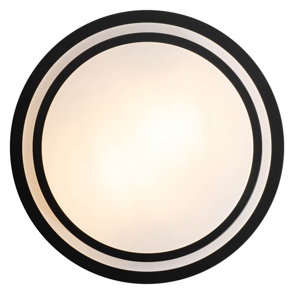 Plafoniera moderna nera e bianca 35 cm 2 luci IP44 - Walden