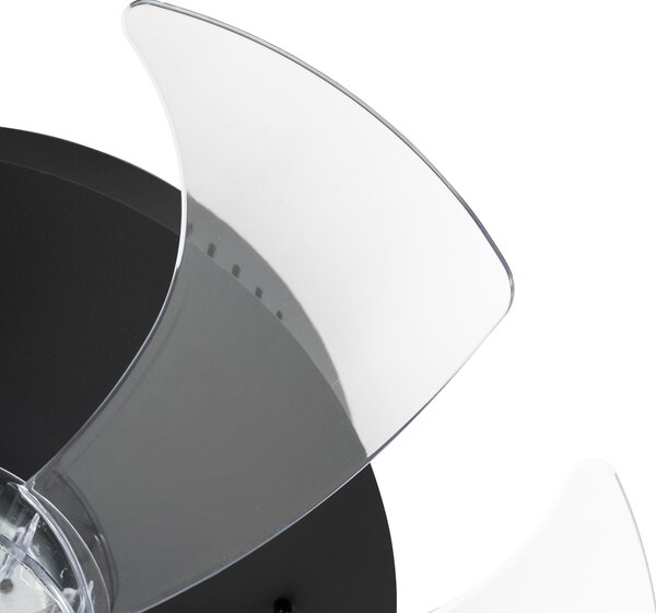 Ventilatore da soffitto nero 70 cm con LED dimmerabile e telecomando - Maddy