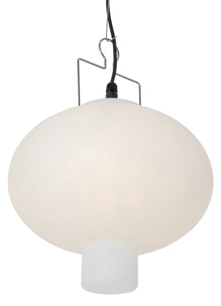 Lampada a sospensione da esterno bianca 35 cm con spina IP44 - Pion