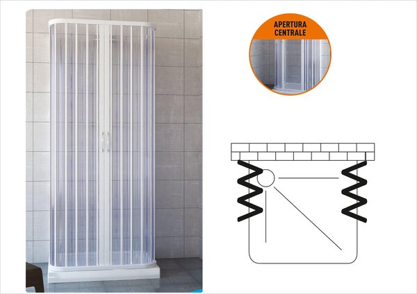 Brixo Box Doccia Cabina Doccia Manta Estensibile in PVC Altezza 185 cm - 443647