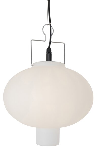 Lampada a sospensione da esterno bianca 35 cm con spina IP44 - Pion