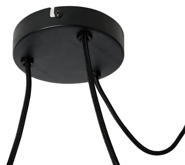 Lampada a sospensione di design bianca in seta 30 cm 3 luci - Plu