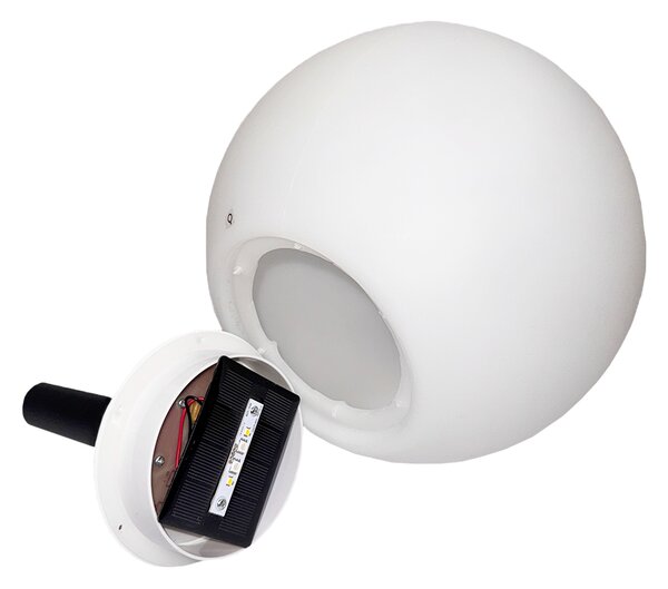 Lampada da esterno bianca 30 cm con LED integrato IP44 solare RGBW - Ludger