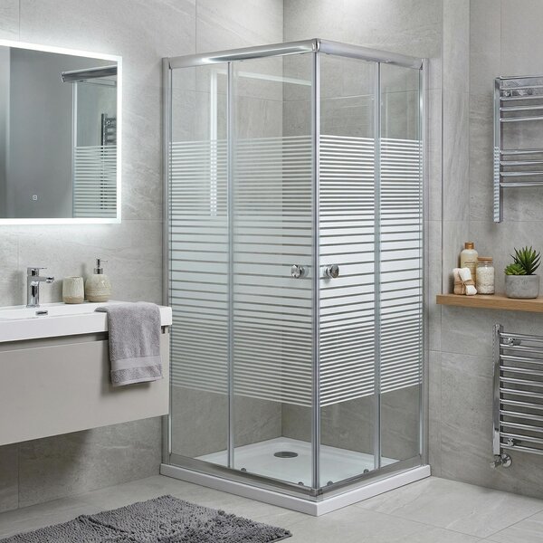Brixo Box Doccia Cabina Doccia Angolare Orchidea con Vetro Spessore 5 mm Altezza 190 cm - 443800