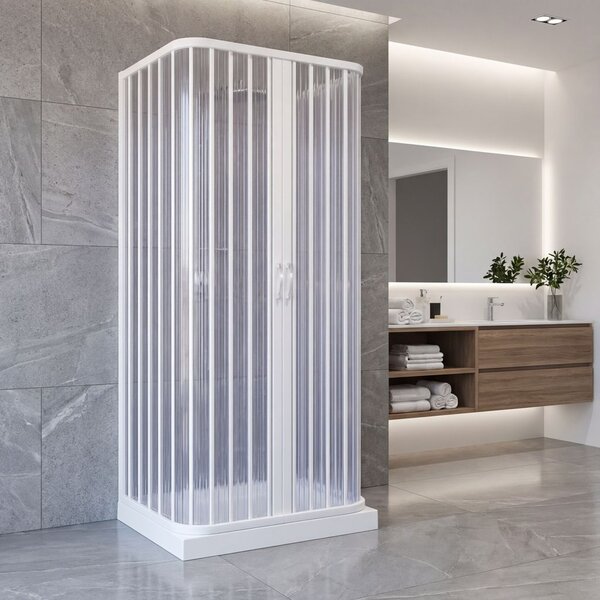 Brixo Box Doccia Cabina Doccia Orca Estensibile in PVC Altezza 185 cm - 443645