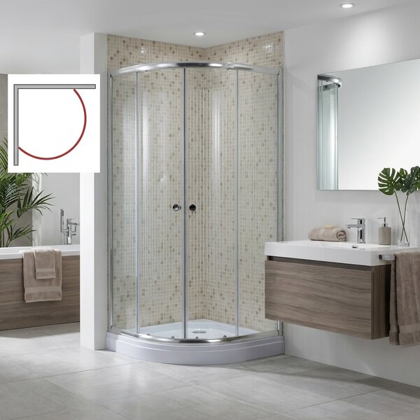 Brixo Box Doccia Semicircolare 80x80 cm Cabina doccia Altezza 190 cm modello Giglio - 443805
