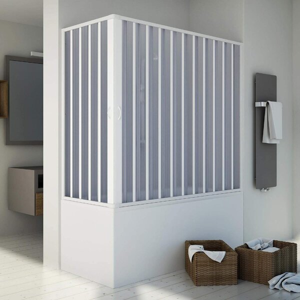 FORTE Box Vasca 2 lati Box Doccia per Vasca Porta a Soffietto in PVC Dimensioni 70 x 170 x 150 h cm - BK200001 Vasca Sky
