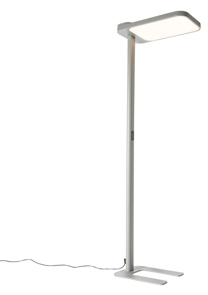 Lampada da terra a luce diurna grigia quadrata con LED e dimmer - Guzo