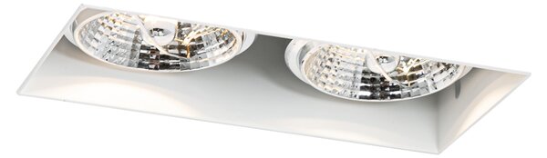 Set di 6 faretti incasso bianchi GU10 70mm 2 luci senza cornice - Oneon