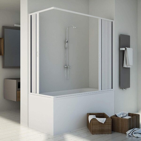 FORTE Box Vasca 2 lati Box Doccia per Vasca Porta a Soffietto in PVC Dimensioni 70 x 170 x 150 h cm - BK200001 Vasca Sky