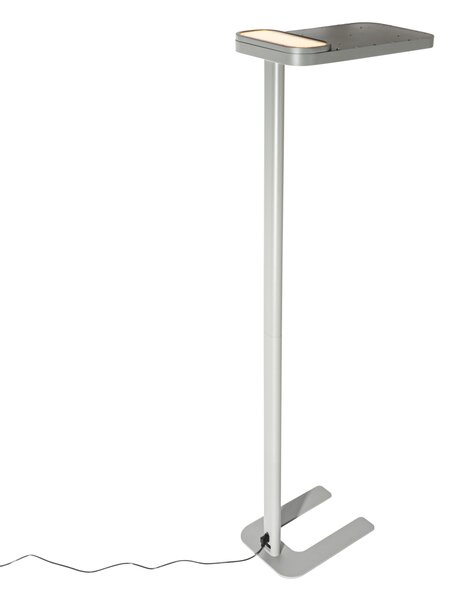 Lampada da terra a luce diurna grigia quadrata con LED e dimmer - Guzo
