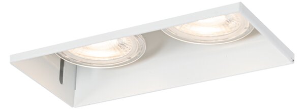 Set di 6 faretti incasso bianchi GU10 50mm 2 luci senza cornice - Oneon