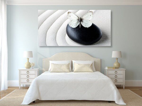 Quadro su tela – Pietra Zen con farfalla