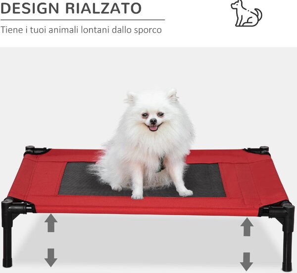 AllMyPets Brandina Cane Cuccia per Cani o Gatti Taglia Medio Piccola Estiva fino a 18kg da e Lettino 76x61x18cm Rosso - 68D04